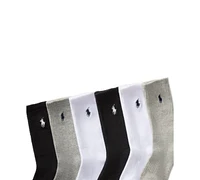 Polo Ralph Lauren Little & Big Boys Solid Crew Socks, 6-Pack