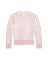 Polo Ralph Lauren Toddler and Little Girls Gingham Cotton V-Neck Cardigan