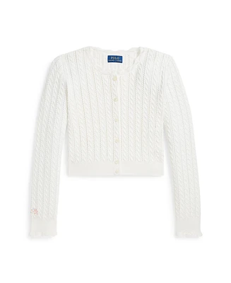 Polo Ralph Lauren Big Girls Pointelle-Knit Cotton Cardigan