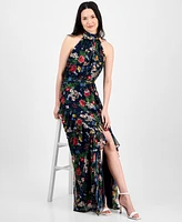 Anne Klein Women's Floral-Print Ruffled Maxi Dress