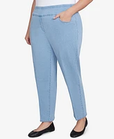 Alfred Dunner Plus Super Stretch Mid- Rise Average Length Denim Jeans