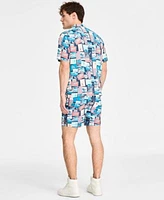 Original Penguin Mens Graphic Crewneck T Shirt Printed Camp Shirt Volley Shorts