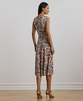 Lauren Ralph Women's Floral Twist-Front Jersey Dress