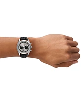 Emporio Armani Men's Chronograph Black Leather Strap Watch 42mm