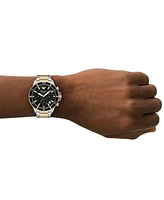 Emporio Armani Men's Chronograph World Explorer Solar Two-Tone Stainless Steel Bracelet Watch 44mm