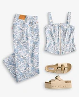 Levis Womens Floral Bustier Top Ankle Jeans