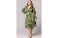 Kiyonna Plus Diana Long Sleeve Midi Dress