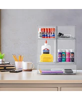 Sorbus 5 Piece Clear Acrylic Drawer Organizers - Makeup Case Pull-Out Drawers (7.6 and 4.4 Tall and 12.1 Wide)