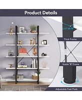 Tribesigns 5-Tier Bookshelf, Tall Open Office Bookcase, Display Shelves Book Shelf for Living Room, Bedroom, Home Office, White and Balck