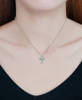 Giani Bernini Cubic Zirconia Cross Pendant Necklace in Sterling Silver, 16" +2" extender, Exclusively at Macy's