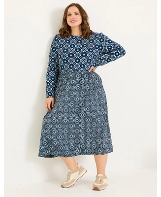 FatFace Plus Fia Batik Midi Dress