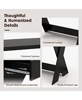 Gouun Small Computer Desk with Storage Drawer