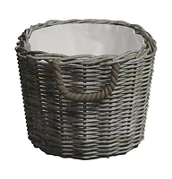 Firewood Basket with Carrying Handles 23.6"x15.7"x11" Gray Willow