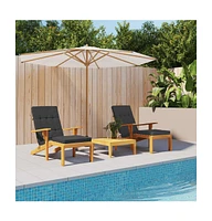 Deck Chair Cushions 2 pcs Black Oxford Fabric