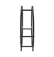 Firewood Rack Black 27.6"x7.9"x27.6" Steel