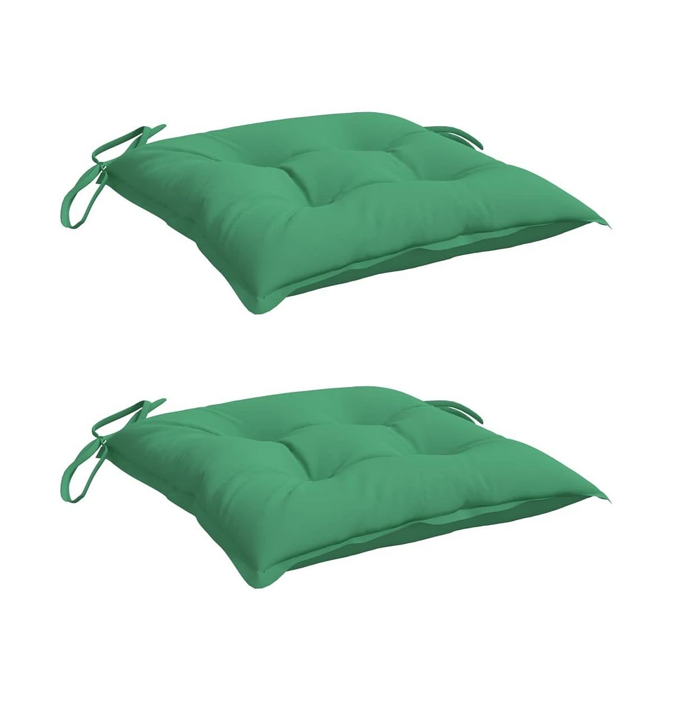 vidaXL Chair Cushions 2 pcs Green 15.7"x15.7"x2.8" Oxford Fabric