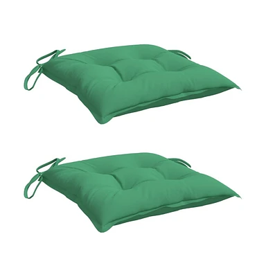 vidaXL Chair Cushions 2 pcs Green 15.7"x15.7"x2.8" Oxford Fabric
