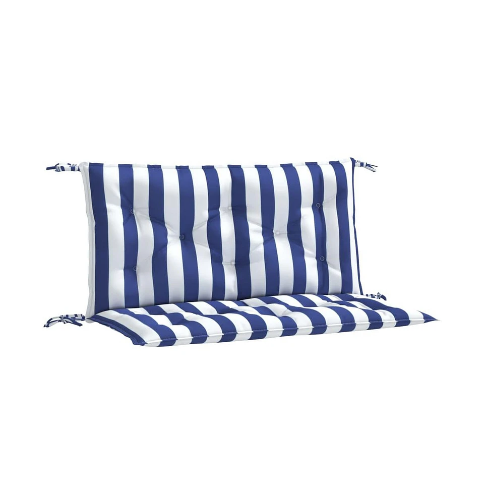 Garden Bench Cushions 2pcs Blue&White Stripe 39.4"x19.7"x2.8" Fabric