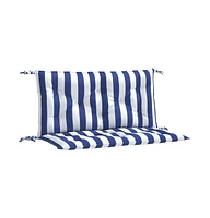 Garden Bench Cushions 2pcs Blue&White Stripe 39.4"x19.7"x2.8" Fabric