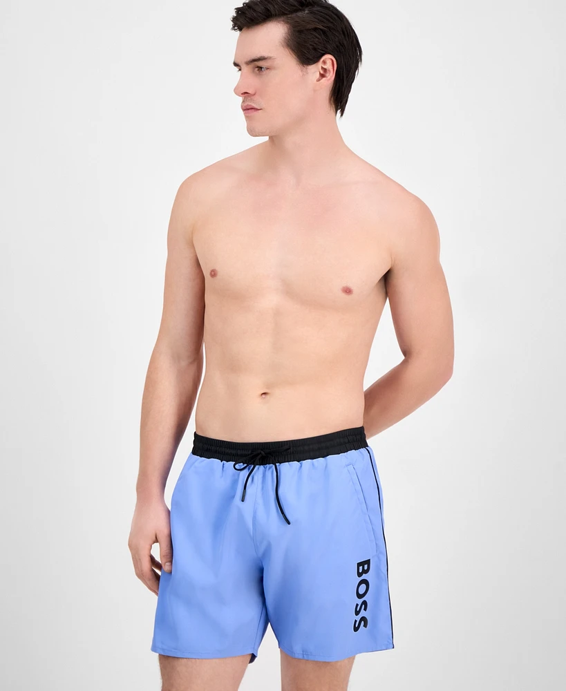 Boss by Hugo Men's Logo 6" Swim Trunks, Created for Macy's