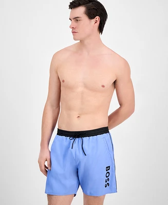 Boss by Hugo Men's Logo 6" Swim Trunks, Created for Macy's