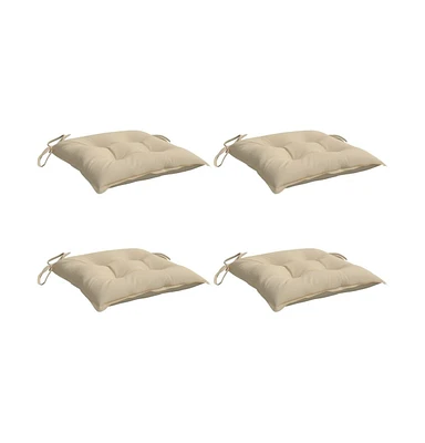 Chair Cushions 4 pcs Beige 19.7"x19.7"x2.8" Oxford Fabric