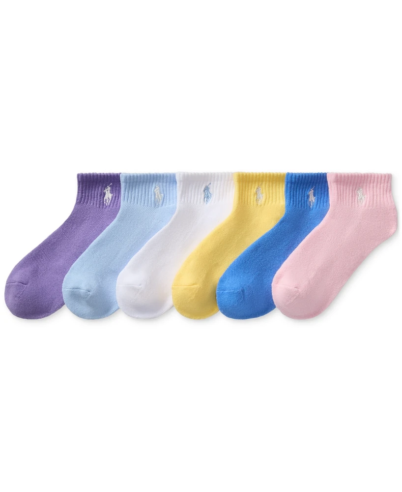 Polo Ralph Lauren Little & Big Girls Sport Quarter Socks, 6-Pack