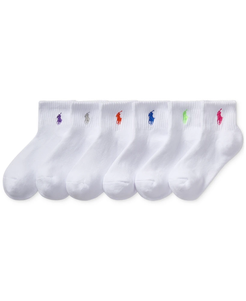 Polo Ralph Lauren Little & Big Girls Sport Quarter Socks, 6-Pack