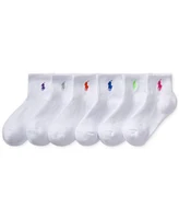 Polo Ralph Lauren Little & Big Girls Sport Quarter Socks, 6-Pack