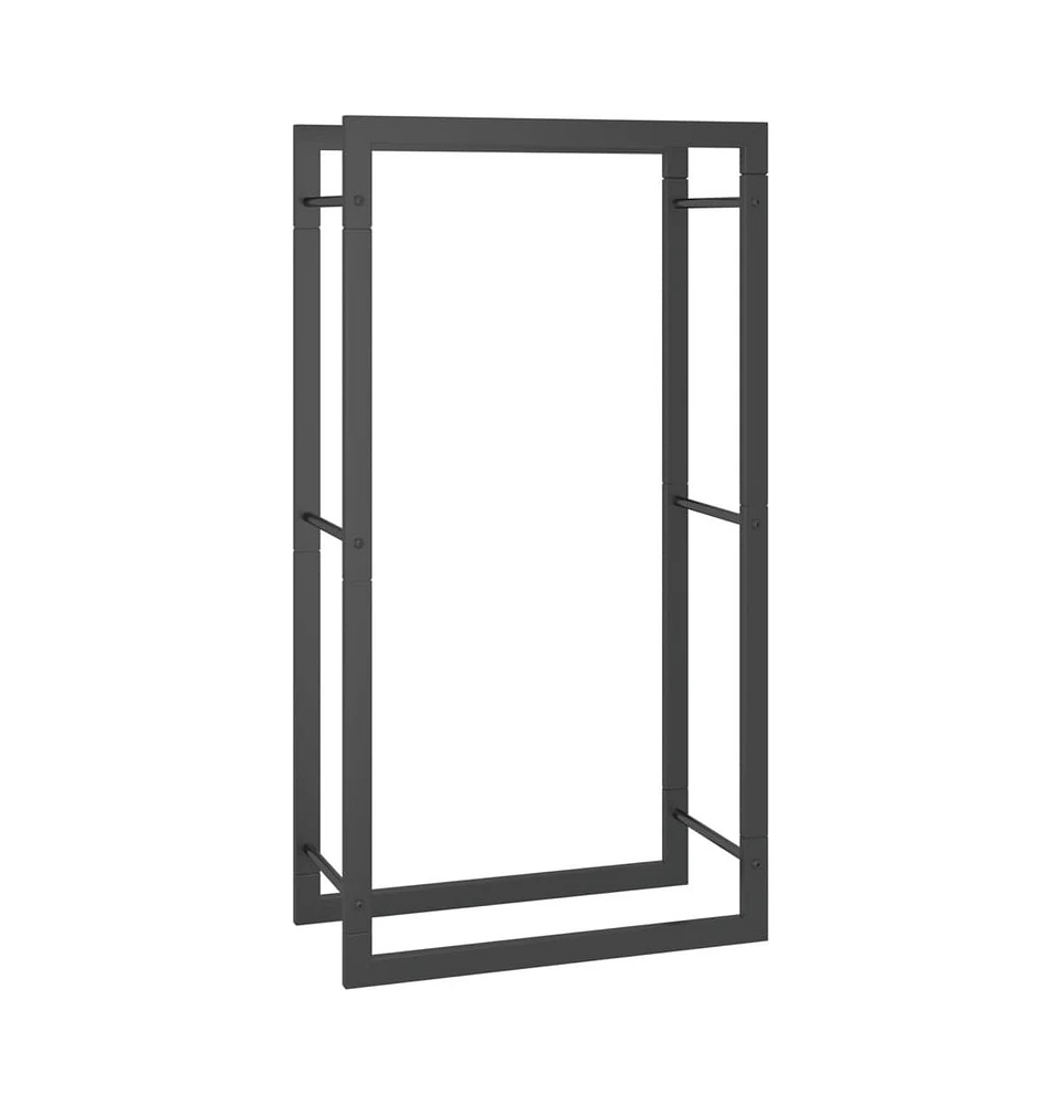 Firewood Rack Matt Black 19.7"x11"x37" Steel