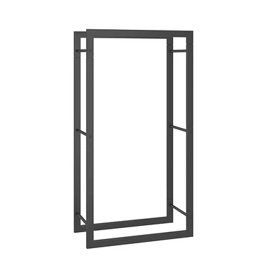 Firewood Rack Matt Black 19.7"x11"x37" Steel
