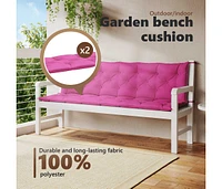 Garden Bench Cushions 2pcs Pink 78.7"x19.7"x2.8" Fabric