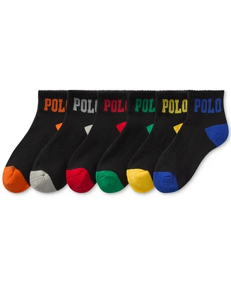 Polo Ralph Lauren Little & Big Boys Solid Quarter Crew Socks, 6-Pack