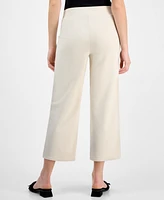 Anne Klein Women's Luxe French Terry Cropped Wide-Leg Knit Pants