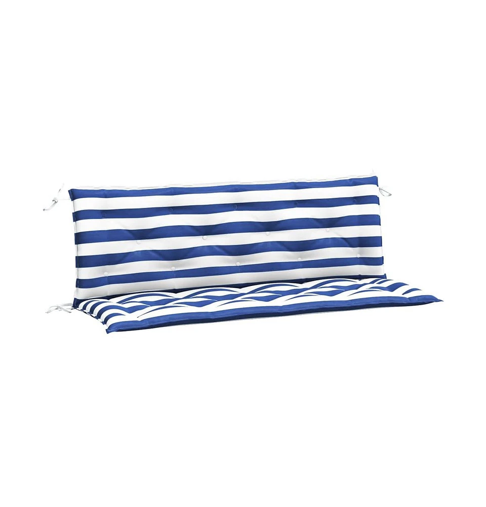 Garden Bench Cushions 2pcs Blue&White Stripe 59.1"x19.7"x2.8" Fabric