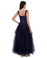 Eliza J Women's Embellished Flower Sleeveless Tulle Gown