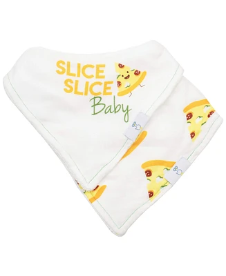 GooseWaddle Slice Slice Baby And Pizza 2 Pack Muslin & Terry Cloth Bib Set