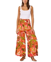 Vince Camuto Women's Printed Smocked Waist Wide-Leg Pants