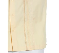 Cubavera Men's Ombre Embroidery Panel Short Sleeve Button-Down Shirt