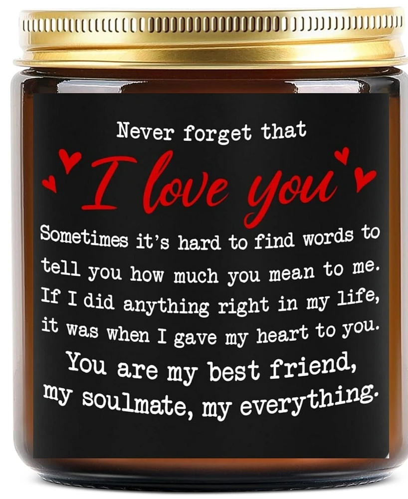 Lovery "I Love You" Lavender Scented Soy Wax Candle, 10 oz.