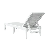 vidaXL Sun Lounger White 73.2"x23.6"x11.4" Pp