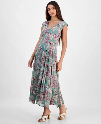 Lucky Brand Women's Pleated Button Down Midi Dress