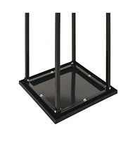 Firewood Rack with Base Black 14.6"x14.6"x44.5" Steel