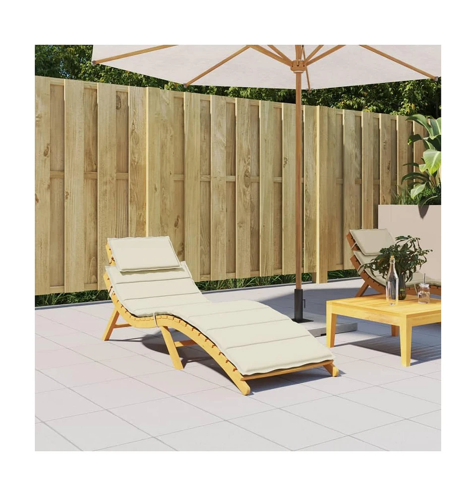 Sun Lounger Cushion Cream 73.2"x22.8"x1.6" Oxford Fabric