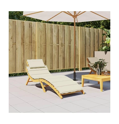 Sun Lounger Cushion Cream 73.2"x22.8"x1.6" Oxford Fabric