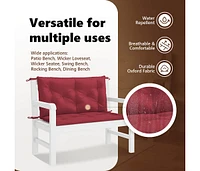 Garden Bench Cushion Wine Red 39.4"x(19.7"+19.7")x2.8" Oxford Fabric