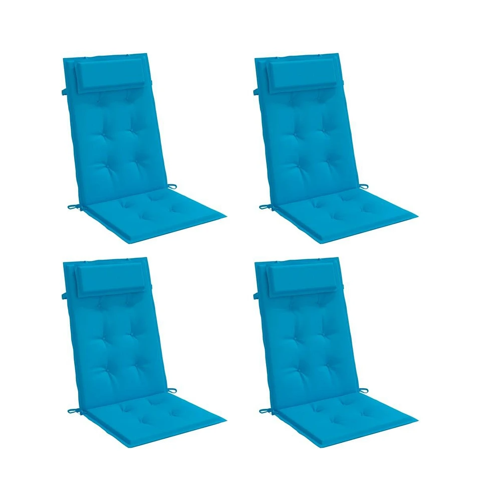 vidaXL Highback Chair Cushions pcs Light Blue Oxford Fabric