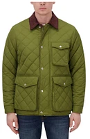 Robert Graham Men's Diamond Quilted Utility Jacket With Coduroy Collar