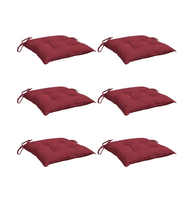 vidaXL Chair Cushions 6 pcs Wine Red 15.7"x15.7"x2.8" Oxford Fabric