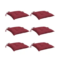 vidaXL Chair Cushions 6 pcs Wine Red 15.7"x15.7"x2.8" Oxford Fabric